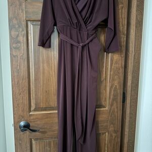 Express Red Cowl Neck Wrap Gown
